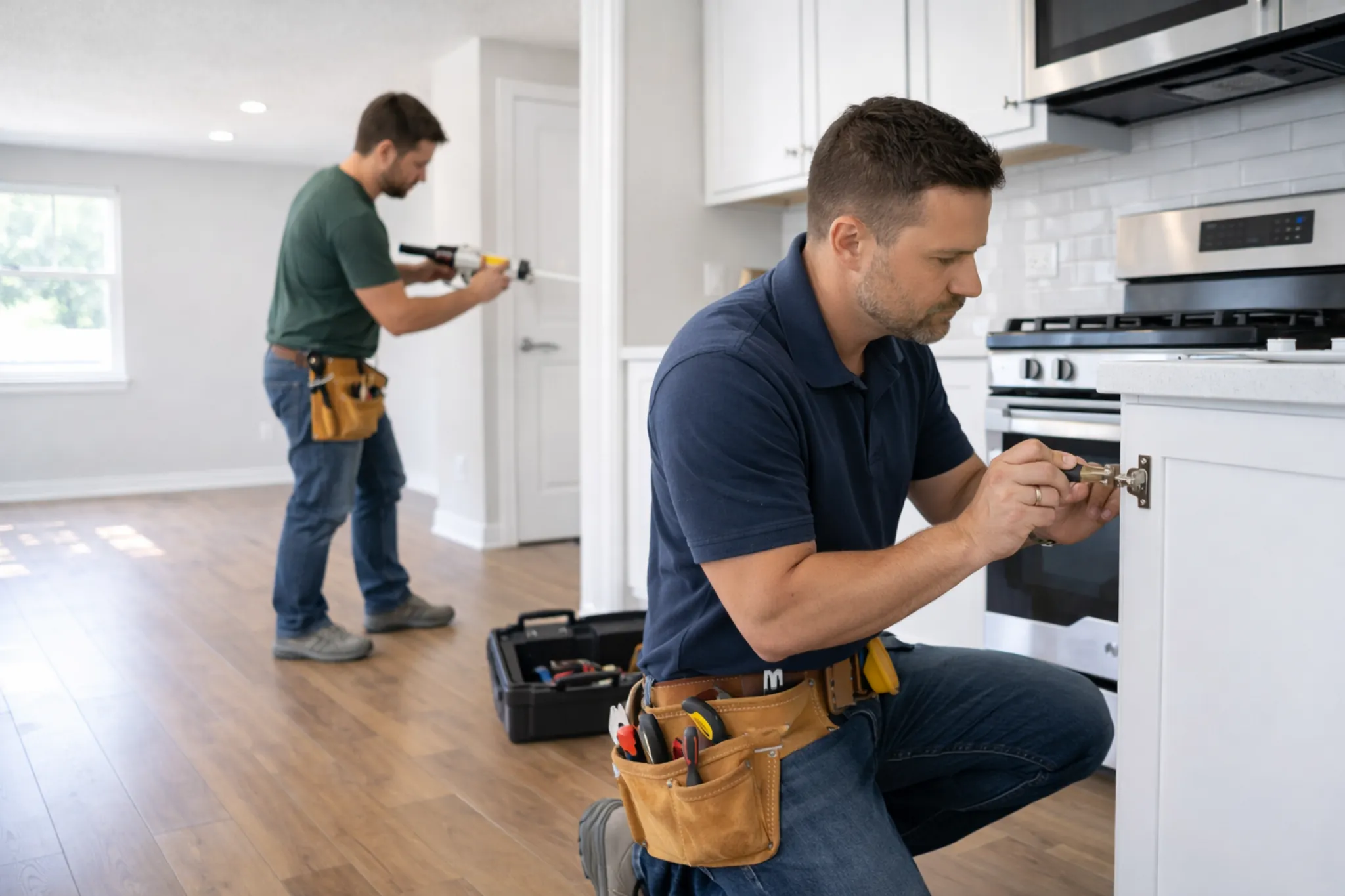 Handyman performing minor repairs and maintenance on commercial property